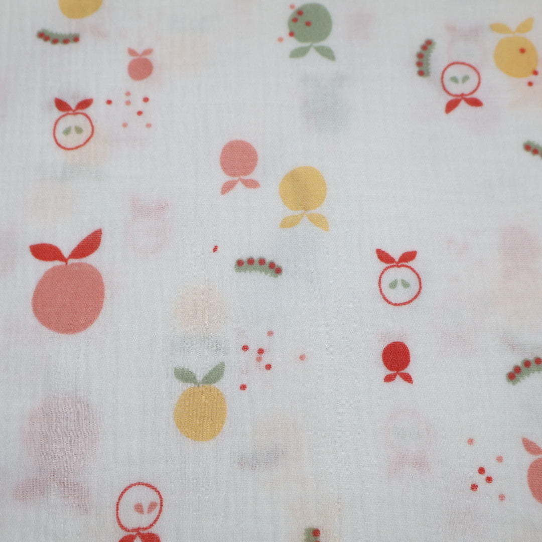 Tissu double gaze de coton imprimé