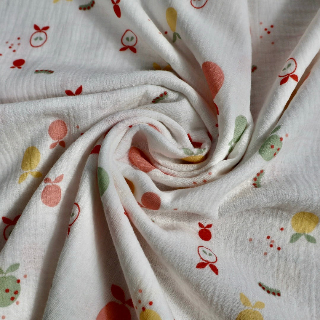 Tissu double gaze de coton imprimé