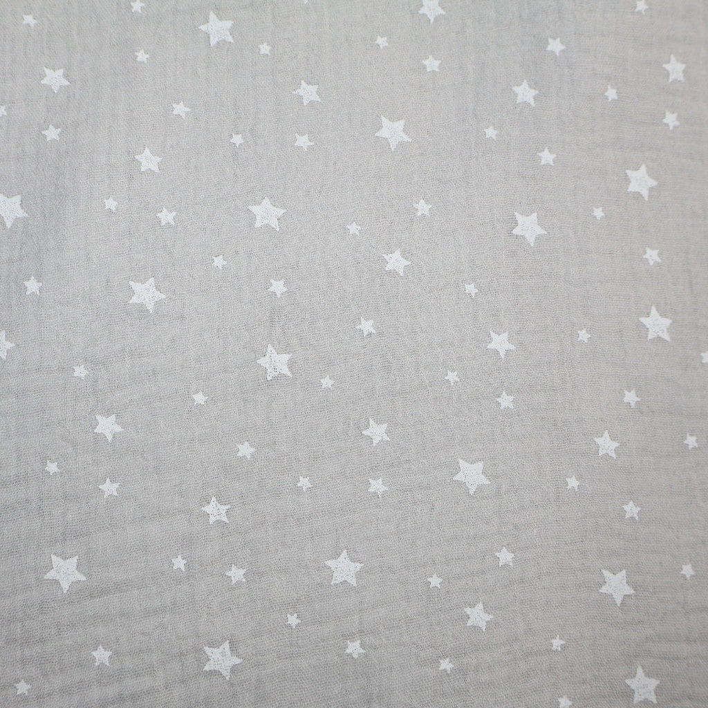 Tissu double gaze de coton imprimé étoile