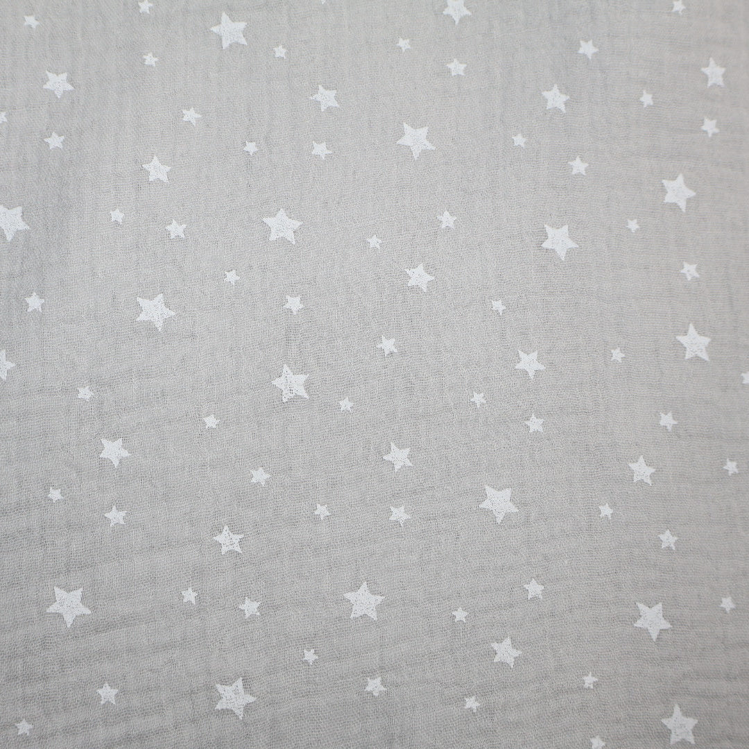 Tissu double gaze de coton imprimé étoile