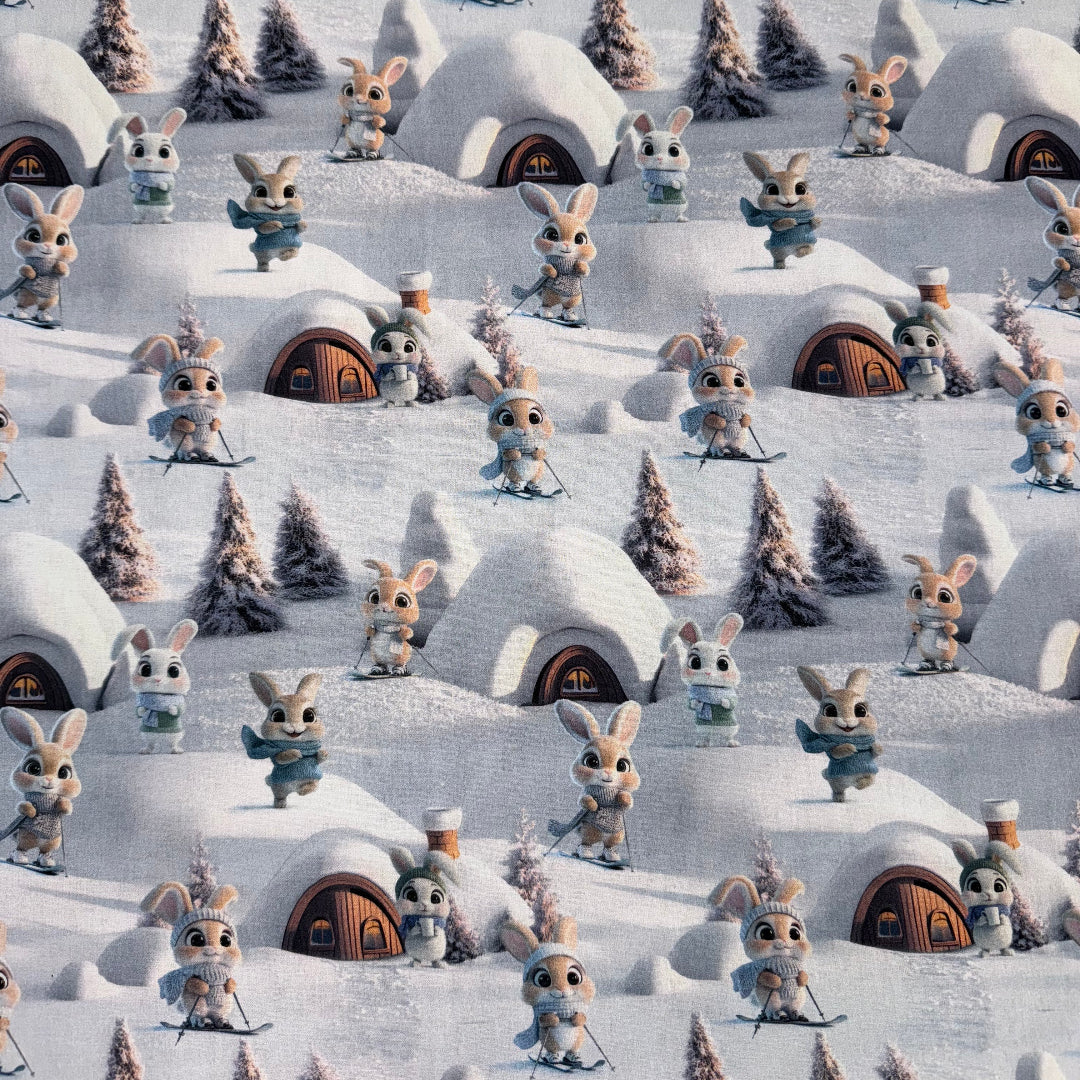 Coton 3D de Noël " Les aventures glacées des petits lapins "