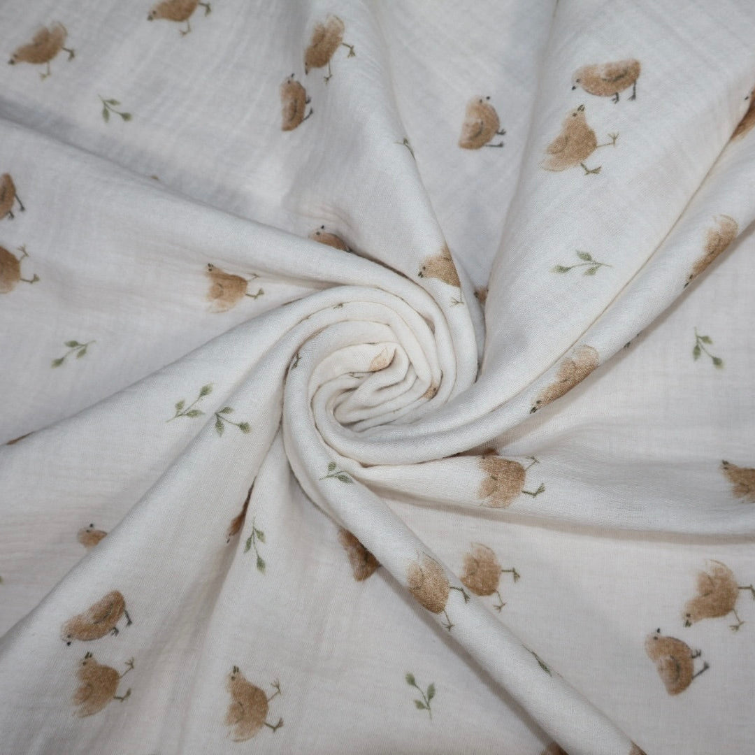 Tissu en gaze de coton imprimé