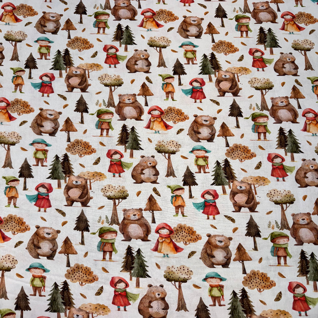 coton 3D de Noël " La forêt enchantée des ours et des aventuriers "