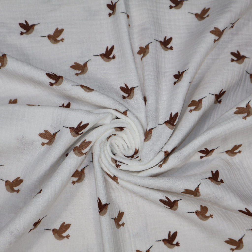 Tissu gaze de coton imprimé