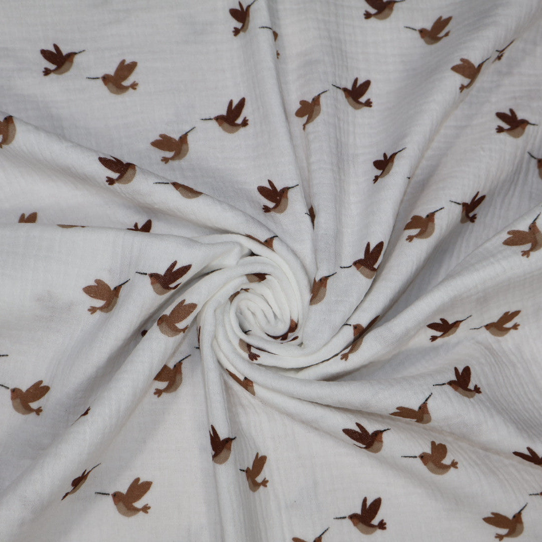 Tissu gaze de coton imprimé