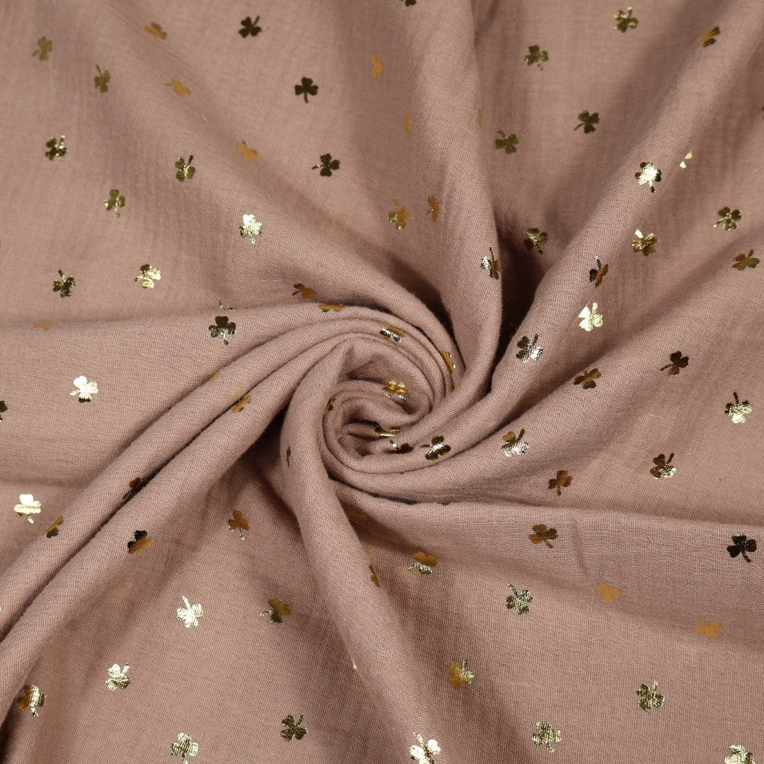 Tissu gaze de coton marron