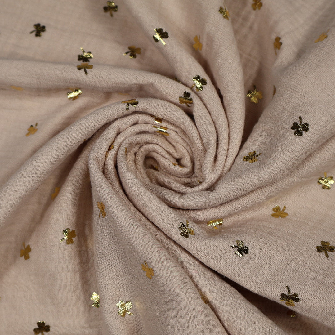 Tissu gaze de coton beige foncé