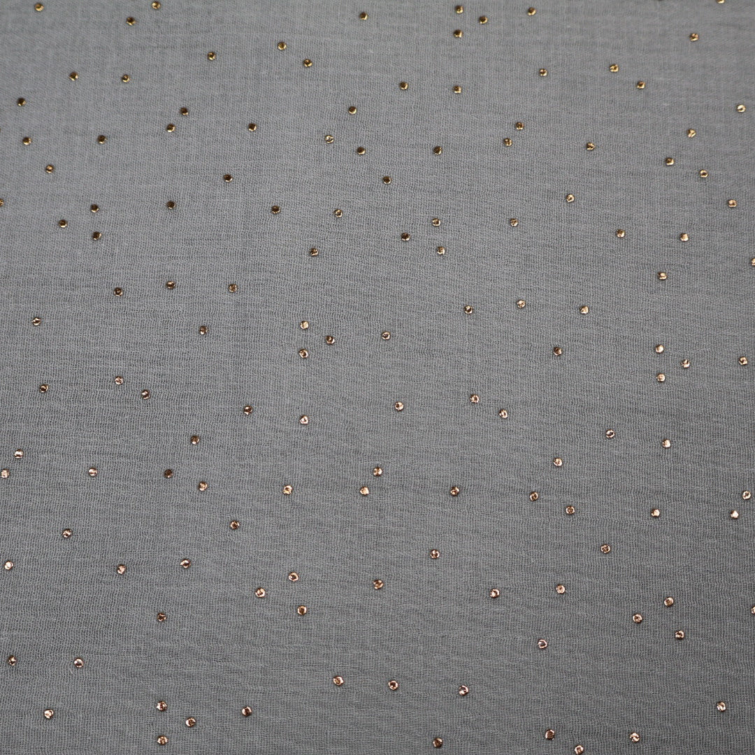 Tissu gaze de coton bleu gris