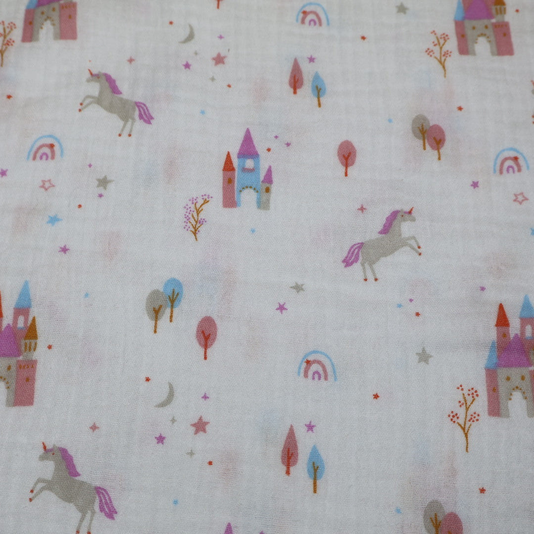 Tissu gaze de coton imprimé