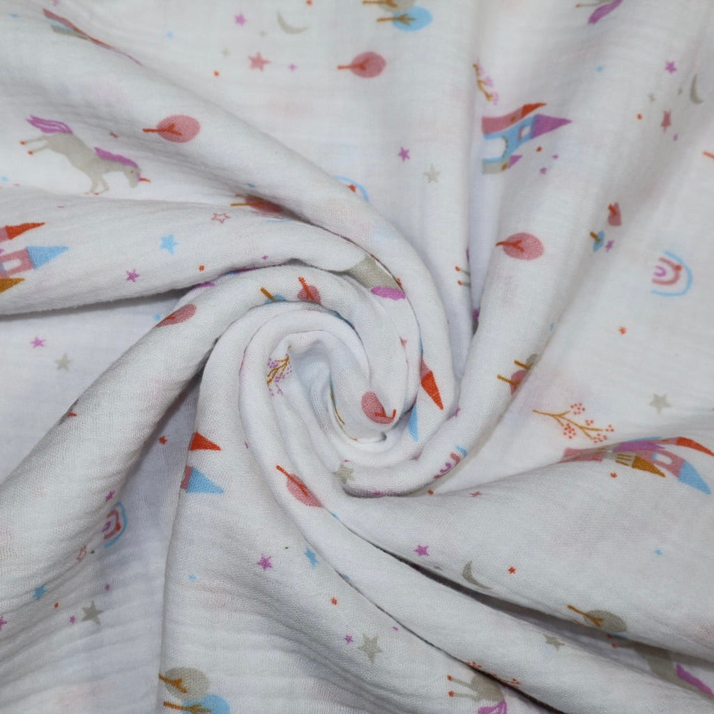 Tissu gaze de coton imprimé