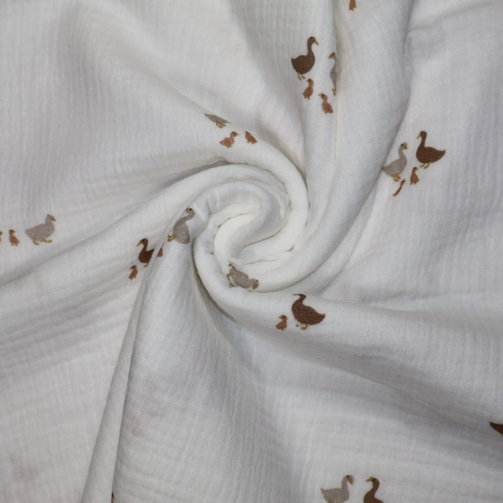 Tissu gaze de coton imprimé