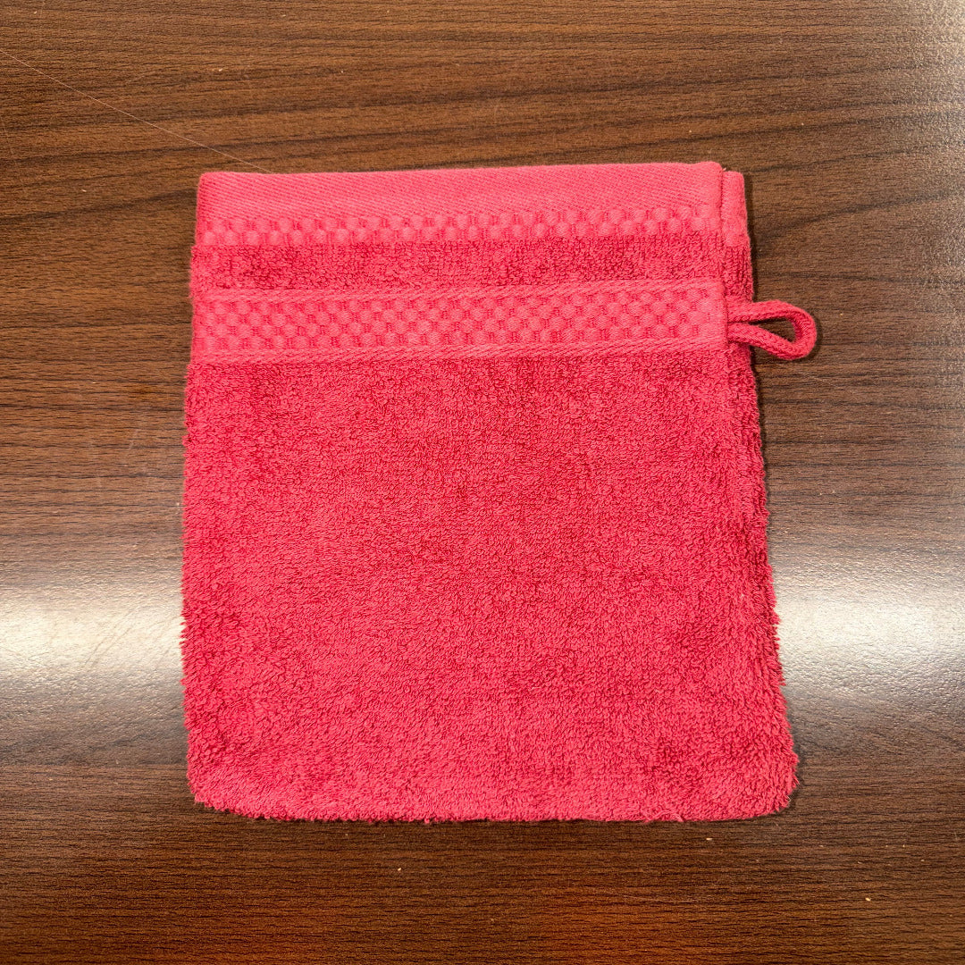 Gant de toilette rouge carmin
