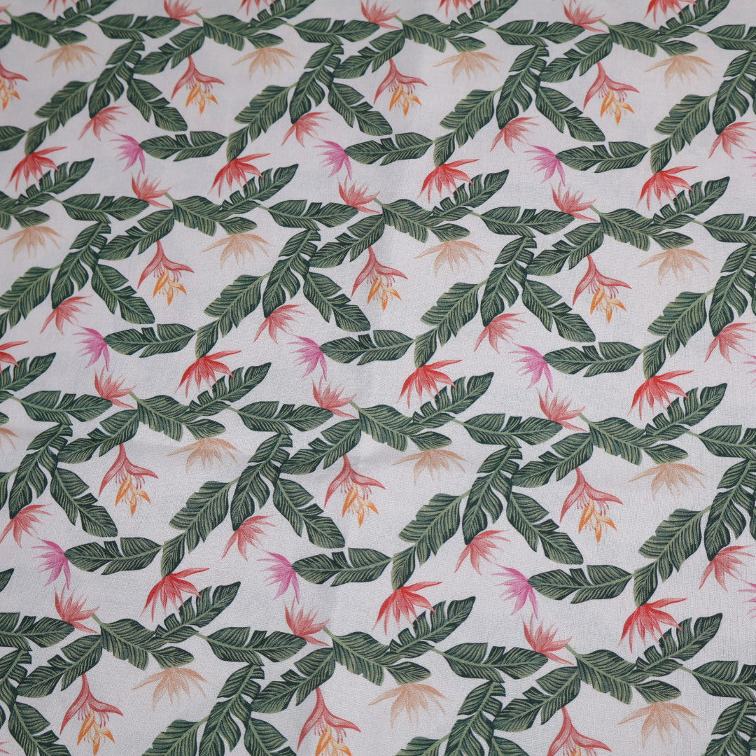 Tissu coton 3D imprimé feuille