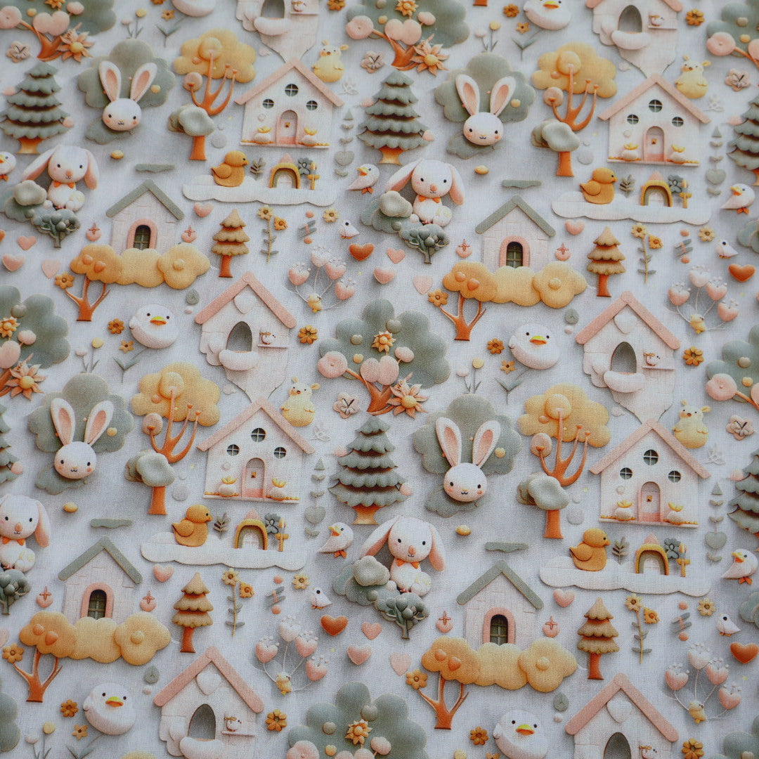 Tissu coton 3D imprimé