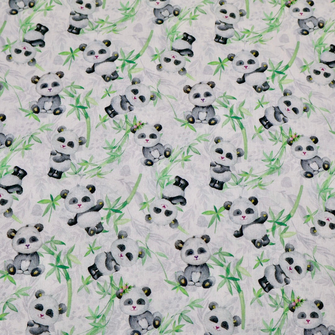 Tissu coton 3D imprimé panda