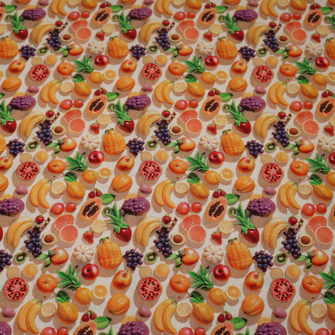 Tissu coton 3D imprimé fruit