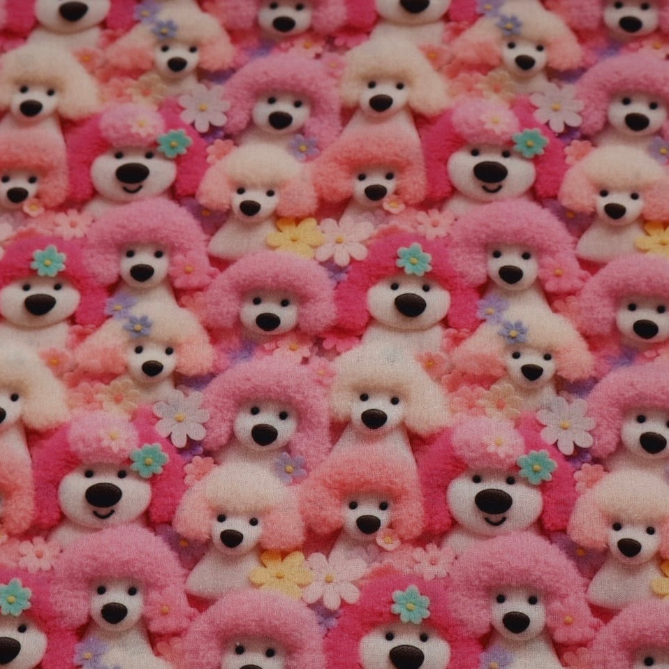 Tissu coton 3D imprimé chien