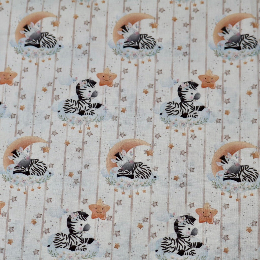 Tissu coton 3D imprimé zèbre