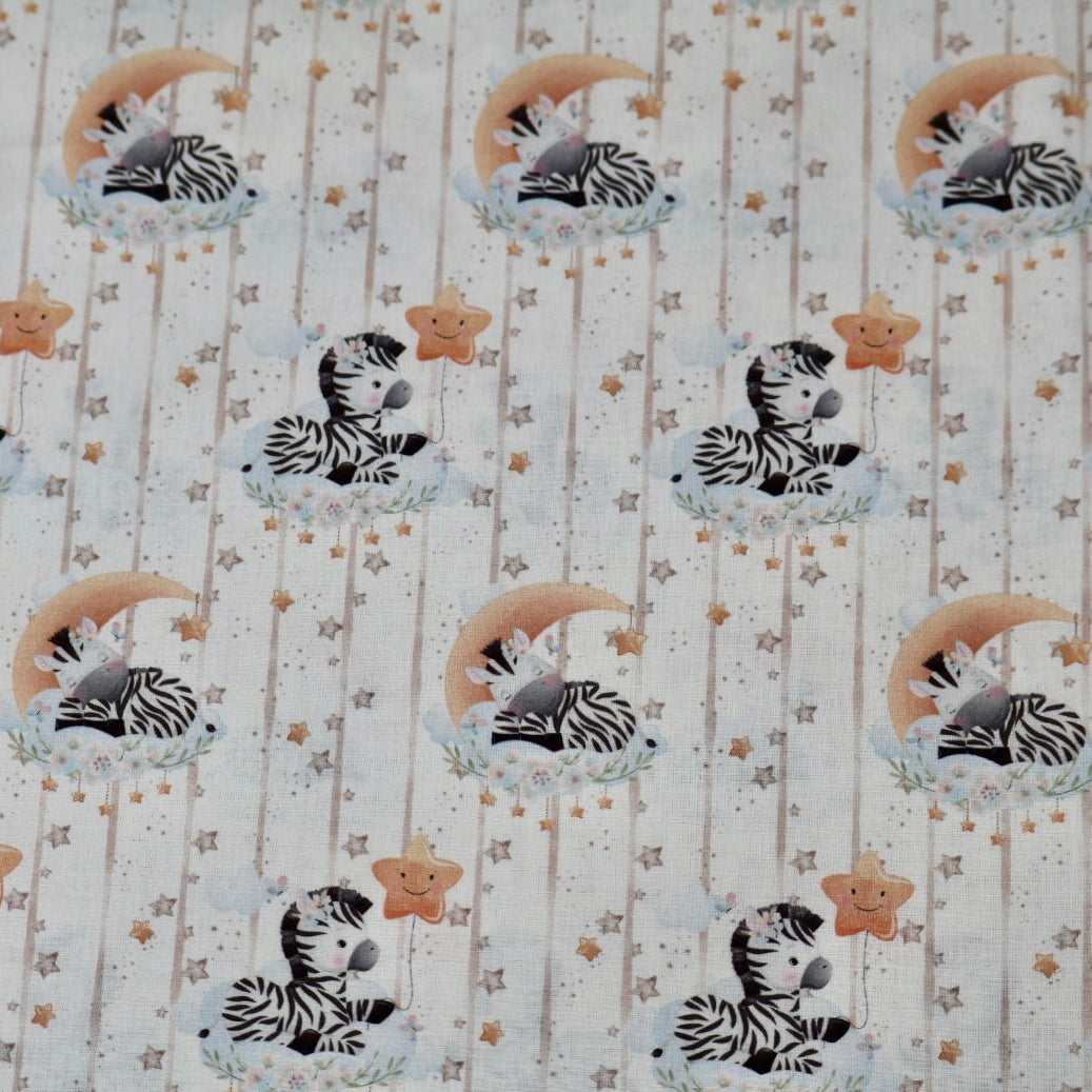 Tissu coton 3D imprimé zèbre