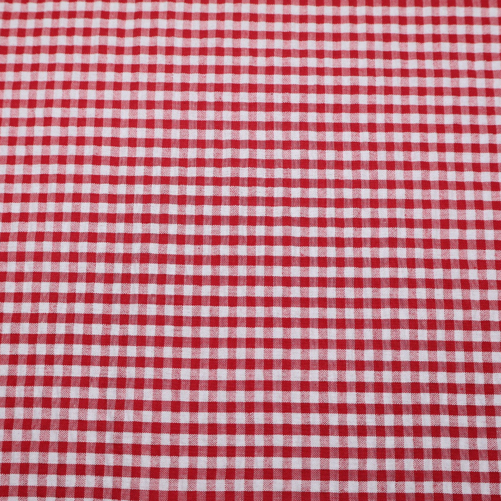 Tissu vichy rouge et blanc