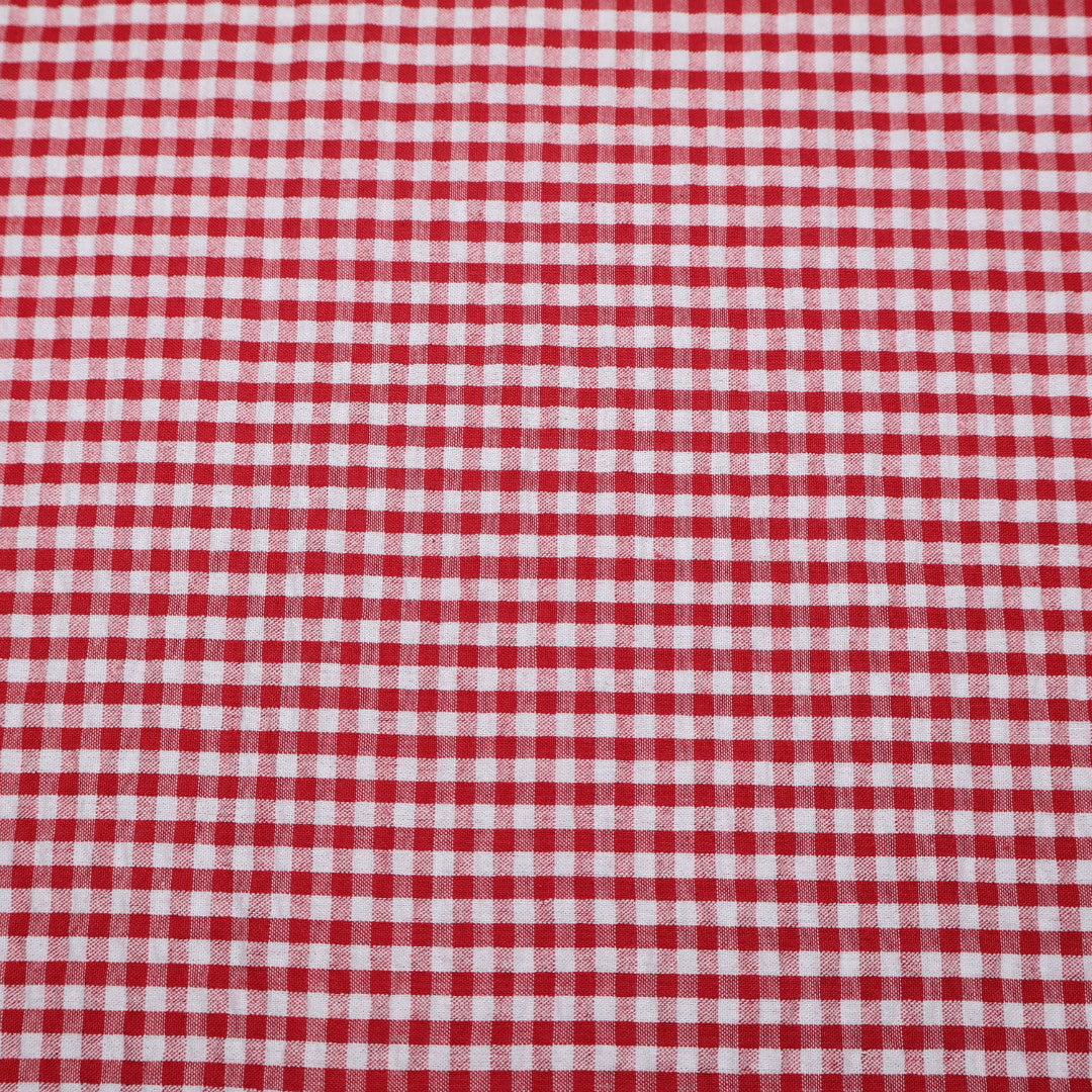 Tissu vichy rouge et blanc