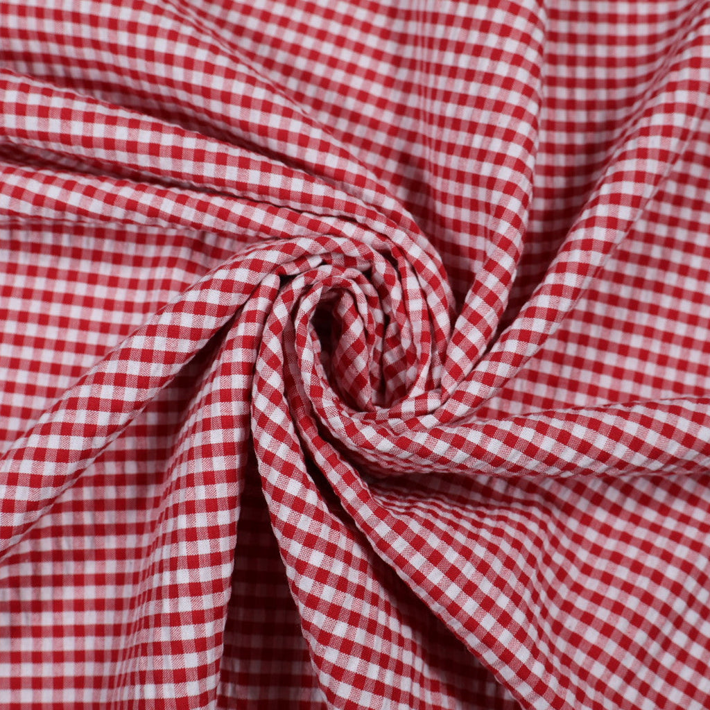 Tissu vichy rouge et blanc
