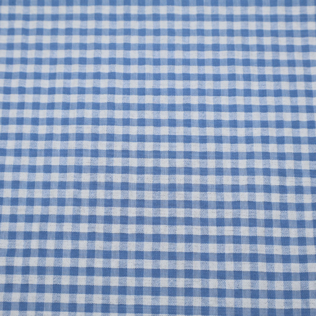 Tissu vichy bleu et blanc