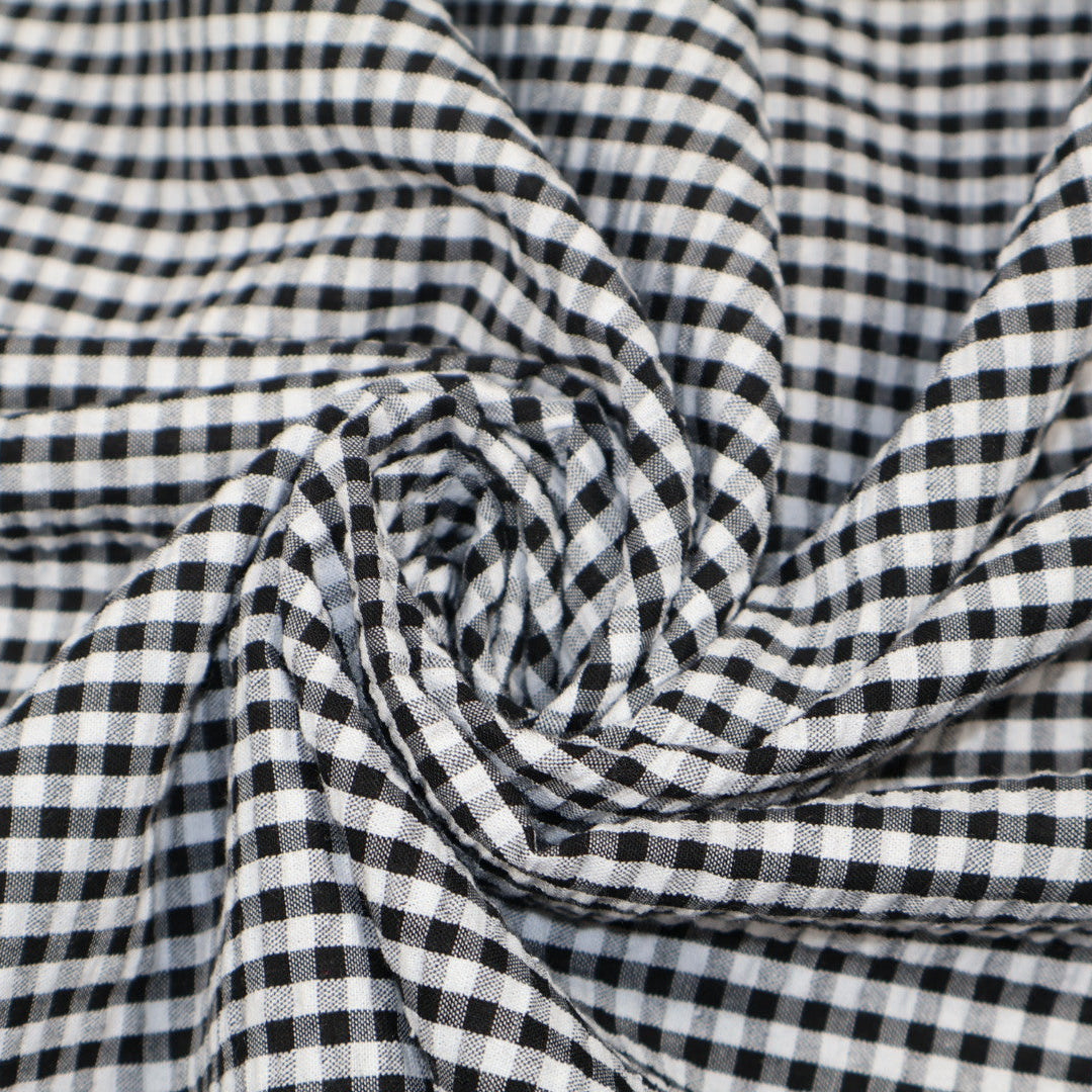 Tissu vichy noir et blanc