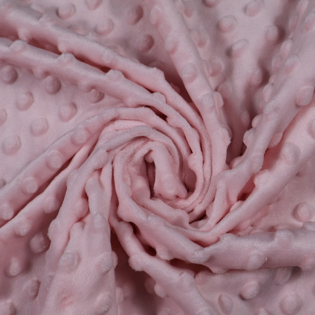 Tissu minky rose clair
