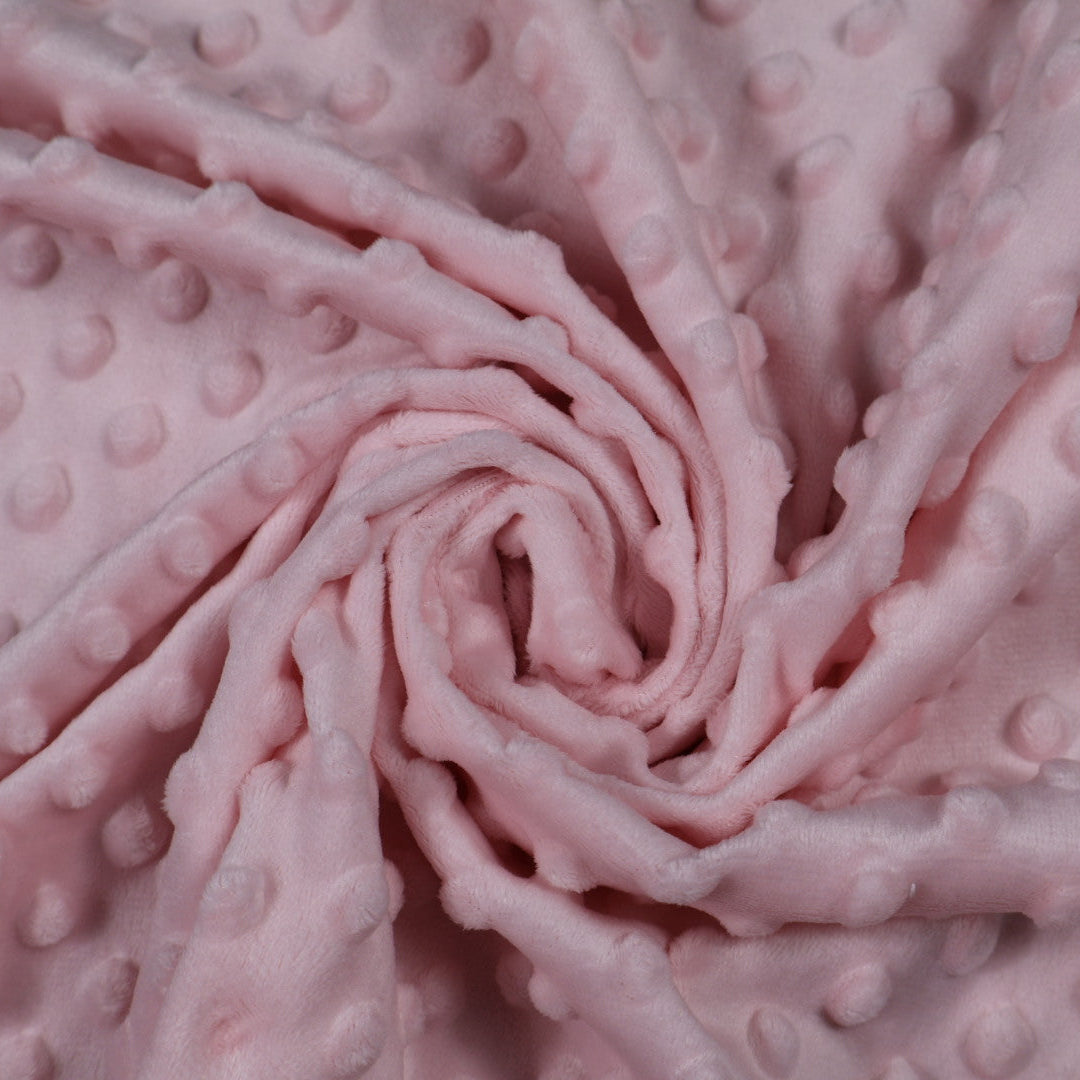 Tissu minky rose clair