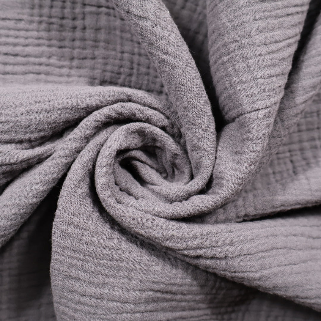 Tissu gaze de coton unis grise