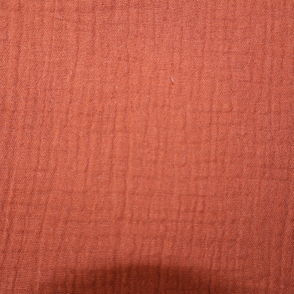Tissu gaze de coton unie orange
