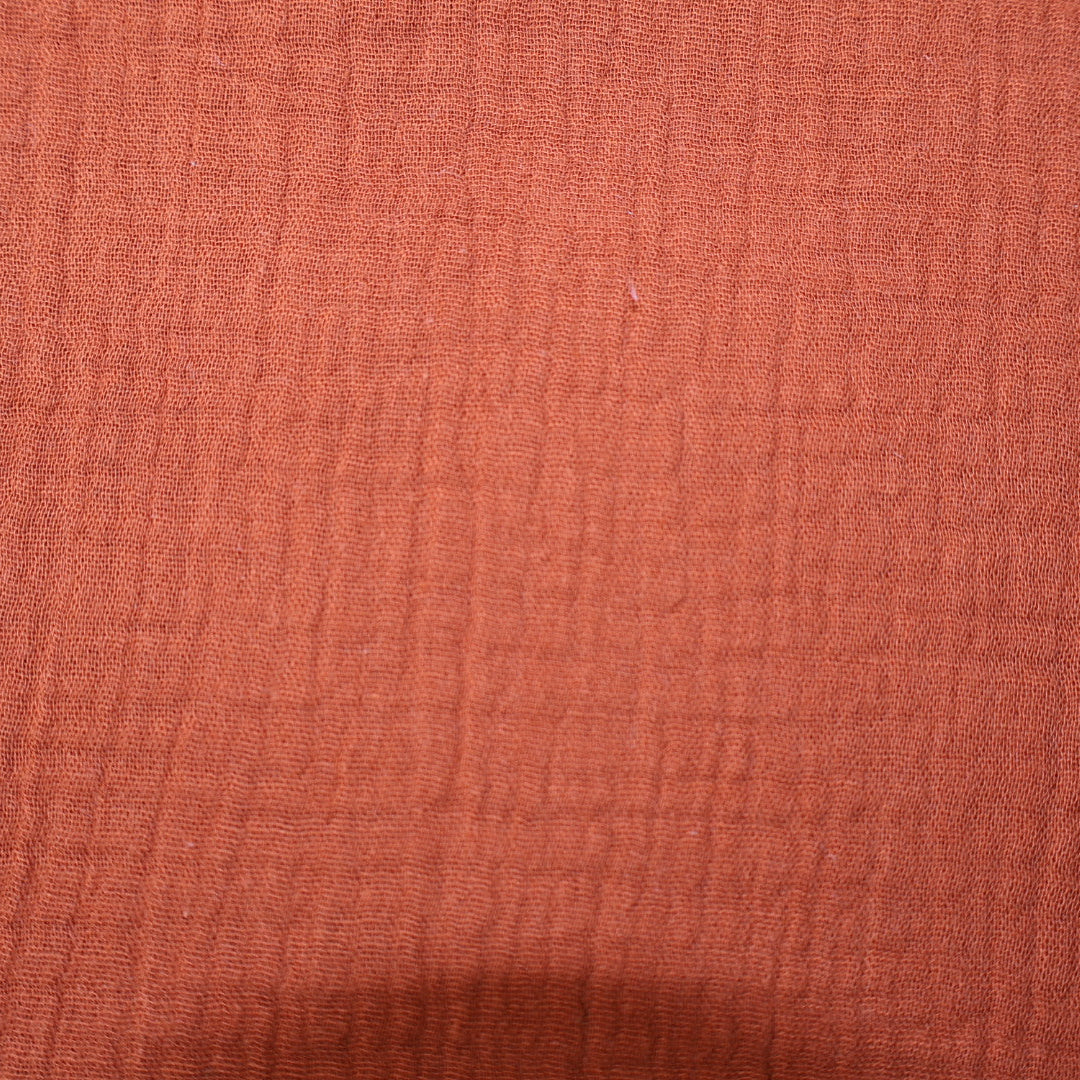 Tissu gaze de coton unie orange