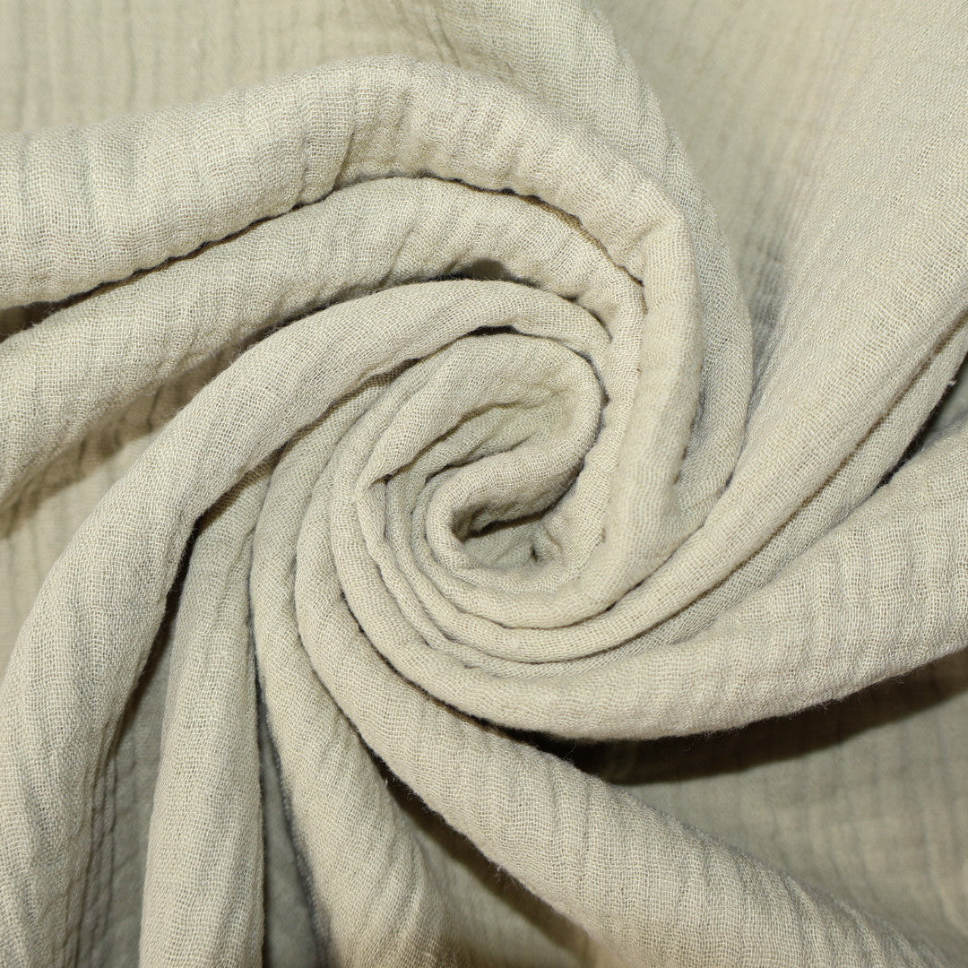 Tissu gaze de coton unie vert clair