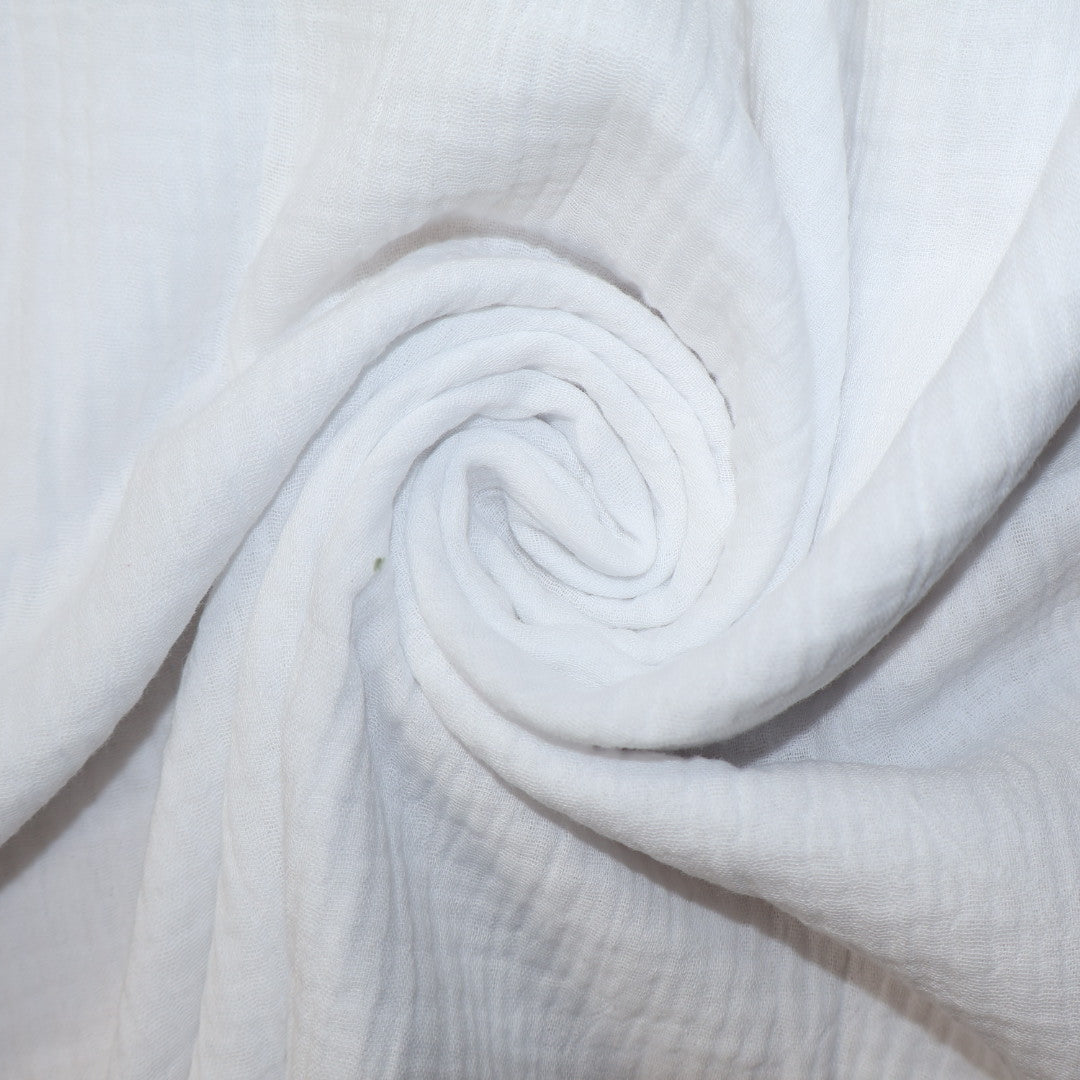 Tissu gaze de coton uni blanche