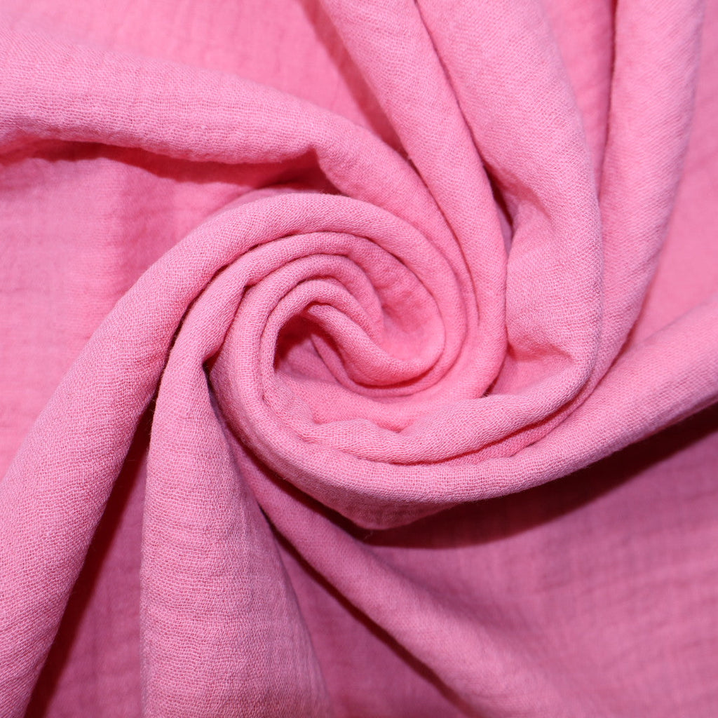 Tissu gaze de coton rose