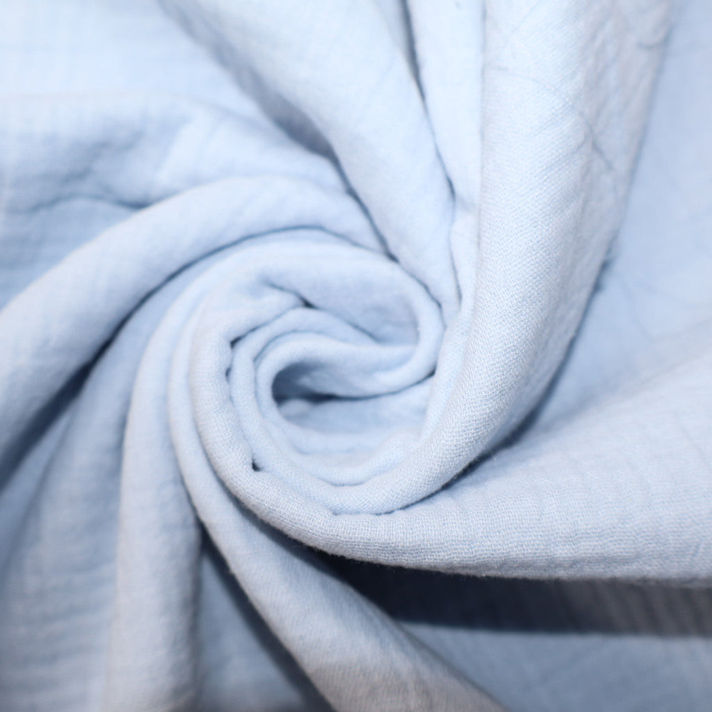 Tissu gaze de coton bleu ciel