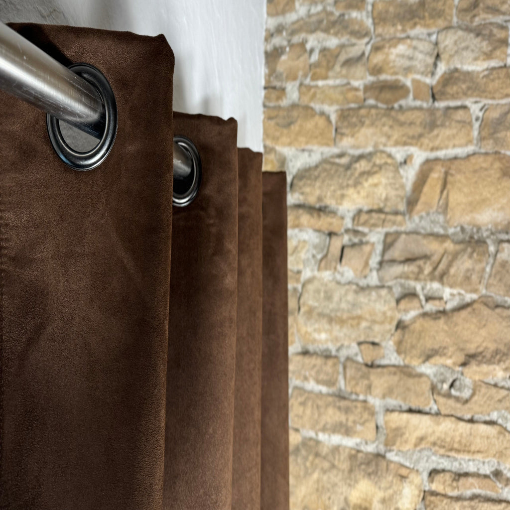 Rideau chocolat occultant doublé thermique