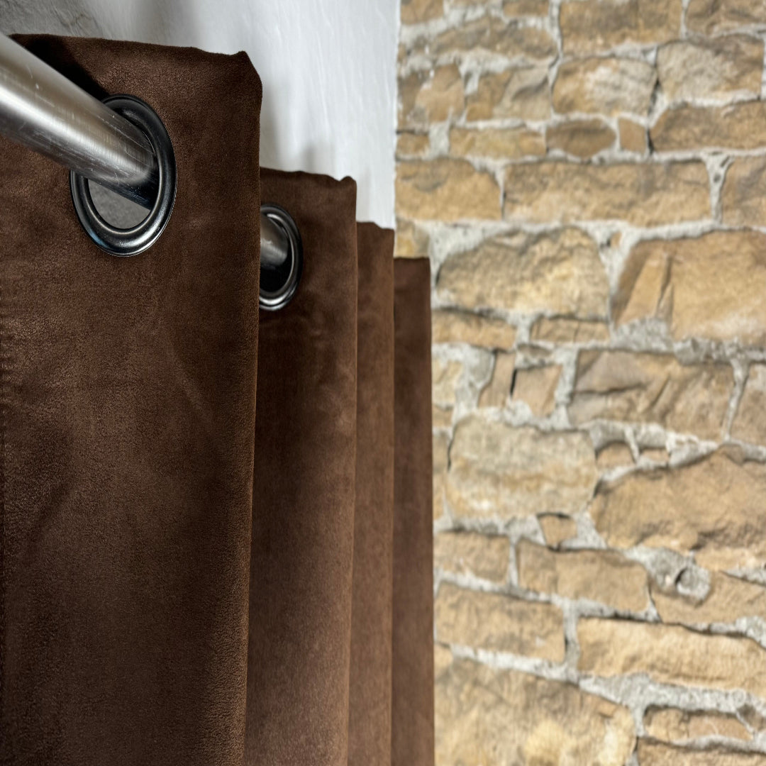 Rideau chocolat occultant doublé thermique