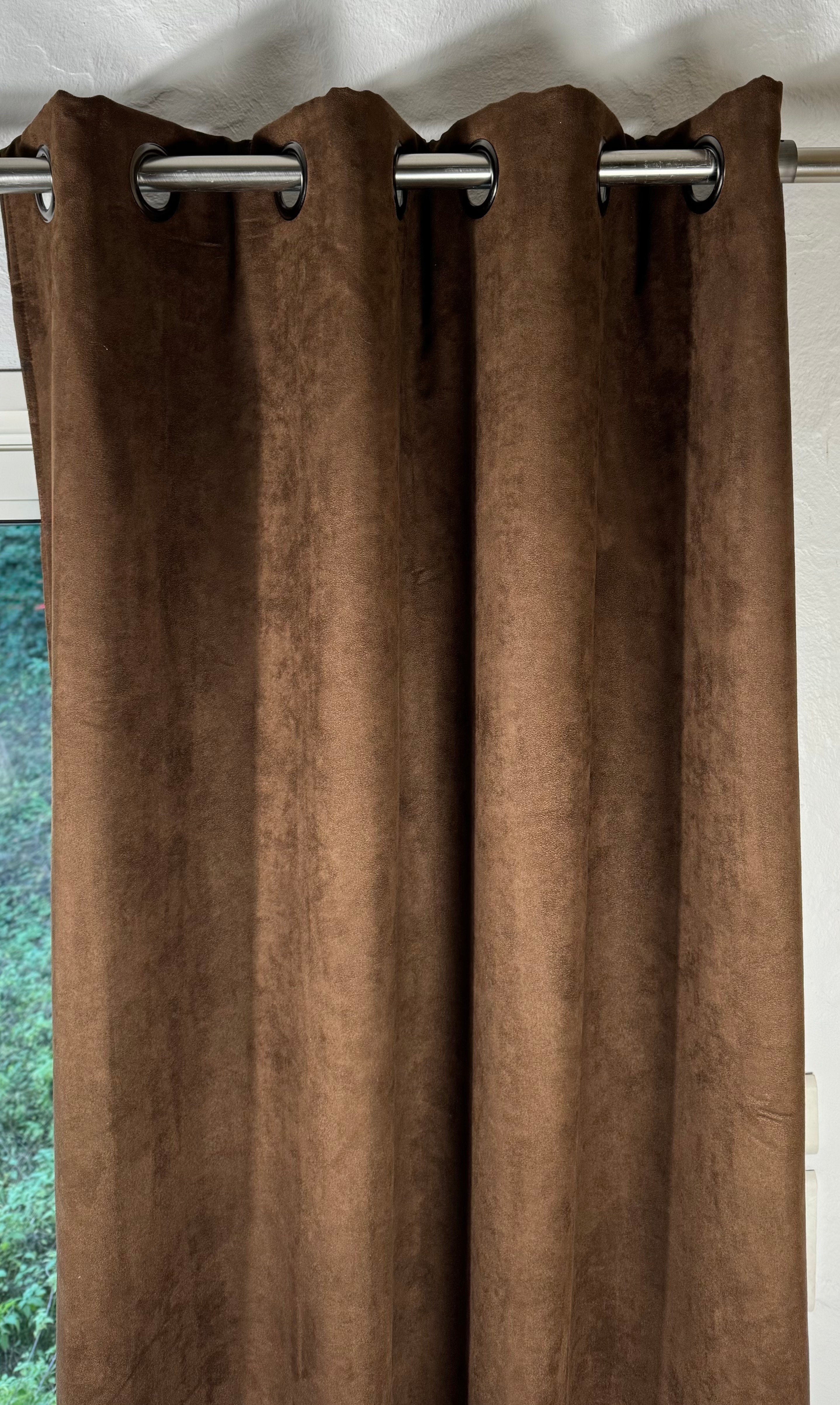Rideau chocolat occultant doublé thermique